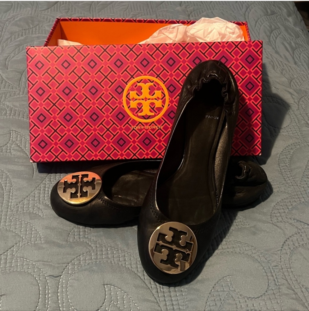 Tory Burch Black Ballet Flats